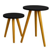 2 mesas Jogo De Mesa Canto Pé Palito 2 Tripe Redonda Fosca 30x30