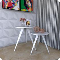 2 Mesinhas Lateral De Canto Para Sala e Quarto Redonda B.B