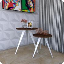 2 Mesinhas Lateral De Canto Para Sala e Quarto Redonda B.M