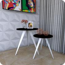 2 Mesinhas Lateral De Canto Para Sala e Quarto Redonda B.P