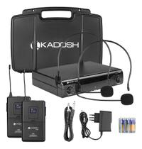 2 Microfone Headset K-412h Com Bodypack Receptor 2 Antenas