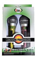 2 Microfone Profissional Dinâmico Com Fio P/ Karaoke Cabo 3m