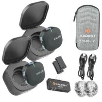 2 Microfones De Lapela Sem Fio Com Case Recarregável K-Vlog