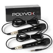 2 Microfones Dinâmicos Profissionais Preto com Fio Polyvox 2 Microfones Dinâmicos Profissionais Preto com Fio Polyvox