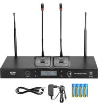 2 Microfones Gooseneck Sem Fio UHF Com Base E Receptor 820B CSR Profissional 2 Microfones Gooseneck Sem Fio UHF Com Base E Receptor 820B CSR Profissional