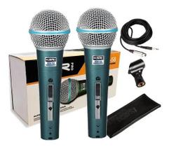2 Microfones Ksr Km58 Beta + Cabos + Cachimbos + Bags 2 Microfones Ksr Km58 Beta + Cabos + Cachimbos + Bags