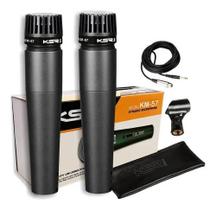 2 Microfones para Instrumentos Ksr Km57 Sm57 +Cabos+ Cachimbos+ Bags