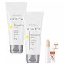 2 Micropeeling Facial Maciez e Suavizade da Pele e Protetor Solar Labial 30 FPS