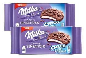 2 milka sensations choco cookies recheados oreo creme 156g