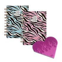 2 Mini Agendas Espiral + Bloco De Notas Coração