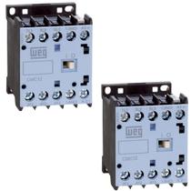 2 Mini Contator 220V 12A Tripolar 1NA CWC012-10-30V26 Weg