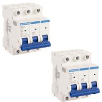 2 Mini Disjuntores 50a Tripolar TDJ3 Tramontina Curva C