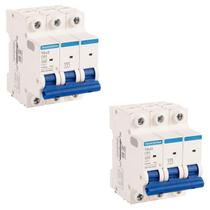 2 Mini Disjuntores 63a Tripolar TDJ3 Tramontina Curva C