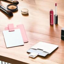 2 Mini Espelhos De Bolo E Mão Capa Couro Portátil Lembrancinha Mulher Mãe Casamento Presente Elegante Viagem