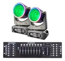 2 Mini Moving Head Globo Rgbw 100w Borda Led + Mesa Dmx