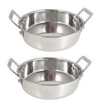 2 mini panela caçarola inox luxe p/ servir c/ alça m2