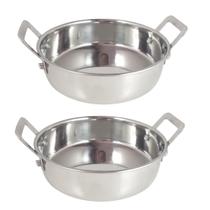 2 Mini Panela Caçarola Inox Luxe Para Servir Com Alça M2