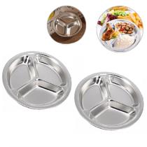 2 Mini Petisqueira Porta Molho Redondo Aço Inox 3 Divisões 2 Mini Petisqueira Porta Molho Redondo Aço Inox 3 Divisões