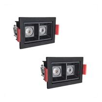 2 Mini Spot Downlight Duplo Led Embutir Varanda 3000k Bet56