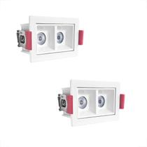 2 Mini Spot Downlight Duplo Led Embutir Varanda 4000k Bet85