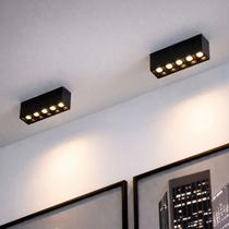 2 Mini Spot Led Downlight 5 Fachos Preto Sobrepor Luz07