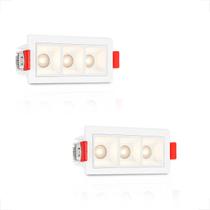 2 Mini Spot Led Triplo Downlight Embutir Pontual 4000k Bet91