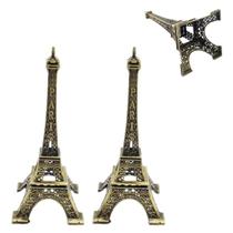 2 Mini Torres Eiffel Paris Decorativa em Metal 8cm Presentes