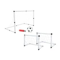 2 Mini Trave Gol Futebol Infantil 2 Em 1 C/ Bola E Bomba DMT5937 - DM Toys
