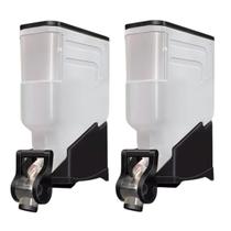 2 Módulos Dispenser Avulso 35 Litros ou 15 Kilos Armazenamento Ração Grãos Cereais Preto Graviton