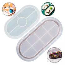 2 Molde Silicone Cinzeiro Oval Bandeja Resina 26cm E 18cm