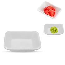 2 Molheiras Porta Molho Shoyu Branco em Melamina Oriental 2 Molheiras Porta Molho Shoyu Branco em Melamina Oriental