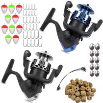 2 Molinetes C/Linha Micro Ultra Light 62 Acessórios de Pesca