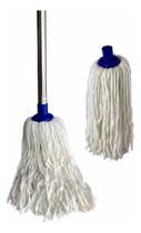 2 Mop Refil Esfregão + Cabo Aço Cromado Limpeza Pisos Geral 2 Mop Refil Esfregão + Cabo Aço Cromado Limpeza Pisos Geral