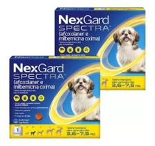 2 Nexgard Spectra 3,6 A 7,5kg Pulgas Carrapato Sarna Verme 2 Nexgard Spectra 3,6 A 7,5kg Pulgas Carrapato Sarna Verme