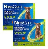2 Nexgard Spectra Para Cães Cão 7,6 A 15 Kg Antipulgas 6 Tab