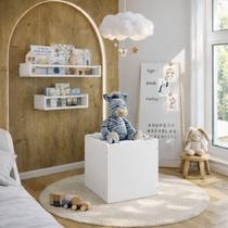 2 Nichos Parede Baú Organizador Mdf Quarto Infantil Bebê Decoração Brinquedoteca Criança Kit Prateleiras Livreiro Porta Livros Decorativo Unissex