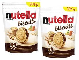 2 nutella biscuit biscoito wafer creme de avelã ferrero 304g