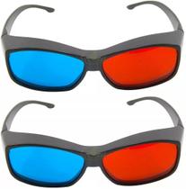 2 óculos 3d ótima qualidade original positivo para ver filmes tv cinema computador gibi ultra resistente red cyan novo