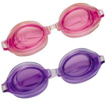 2 Oculos de Natacao Infantil Fashion 1 Rosa e 1 Roxo Mor