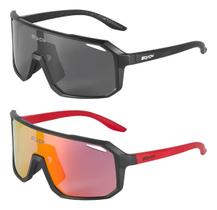 2 Óculos De Sol Esportivo Unissex Flexível Ultra Resistente Vermelho e Preto Com Proteção 400UV
