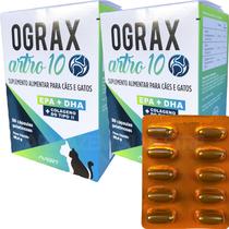 2 Ograx Artro 10 Suplemento Alimentar Colágeno 60 Cápsulas Cães Gatos Avert
