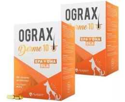 2 Ograx Derme 10 Avert Suplemento Alimentar para cachorro cão cães 60 Capsulas