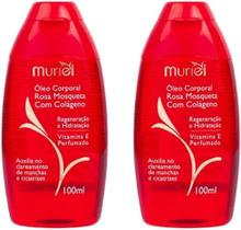 2 Óleo Corporal Rosa Mosqueta Com Colageno Muriel 100ml