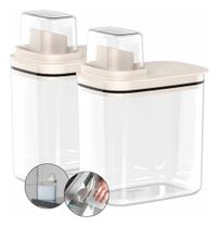 2 Organizador Dispenser 1,5l Amaciante Lavanderia Cor Bege