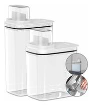 2 Organizador Dispenser 2,3lt e 1,5lt Amaciante Cor Branco