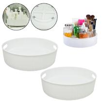 2 Organizador Giratório Bandeja Cosméticos Cozinha Banheiro