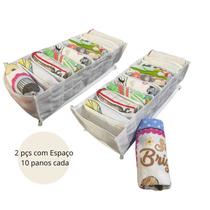 2 Organizador Pano Prato 10 espaços cada 10x15x35cm