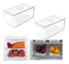 2 Organizadores De Geladeira 5L Porta Frutas Clear Fresh Ou