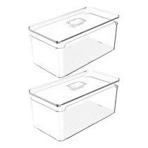 2 Organizadores De Geladeira 5l Porta Frutas Clear Fresh Ou