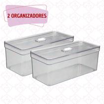 2 Organizadores Modular Elegance Multiuso Porta Ovos Geladeira - PLASTUTTI 2 Organizadores Modular Elegance Multiuso Porta Ovos Geladeira - PLASTUTTI